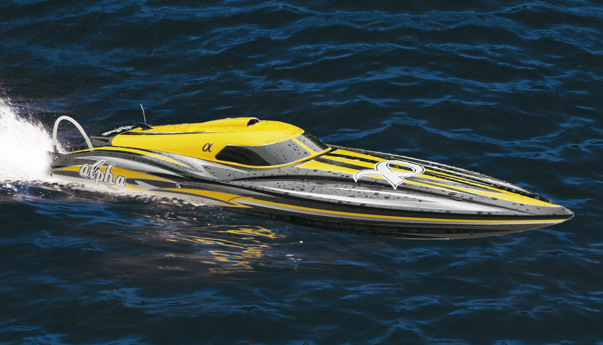 SOWOFA motoscafo radiocomandato senza spazzole, 45 km/h, livello competitivo, 11,1 V, 1200 mAh, modello di barca ad alta velocità (rosso o giallo
