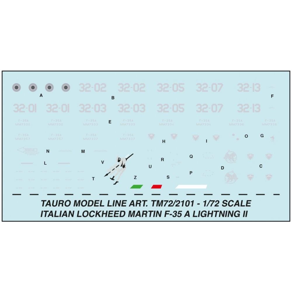 72/2101 - Decals LOCKHEED-MARTIN F-35 LIGHTNING II scala 1-72 | Assomodel